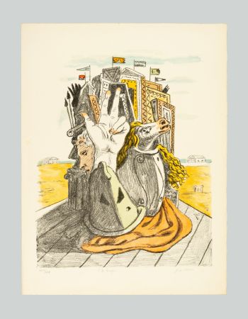 Lithographie De Chirico - Il Trofeo