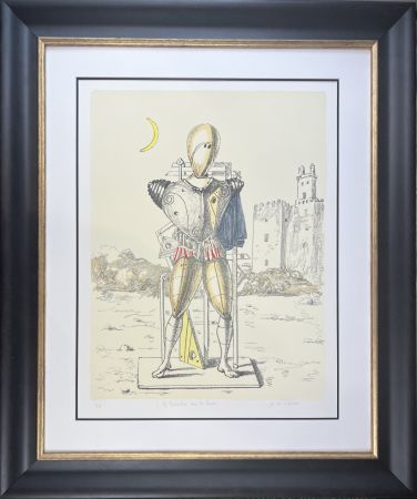 Lithographie De Chirico - Il Trovatore con la luna