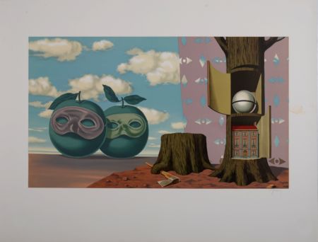 Lithographie Magritte - Il y a sur le Rivage de la Mer Deux Pommes Visiteuses, 1968