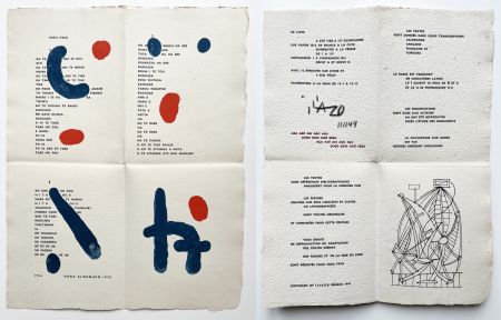 Livre Illustré Miró - ILIAZD (Ilia Zdanevitch, dit.)‎ ‎POÉSIE DE MOTS INCONNUS.‎ Gravures de Miro, Picasso, Matisse, Braque, Léger, Chagall, Giacometti, etc. 1949.