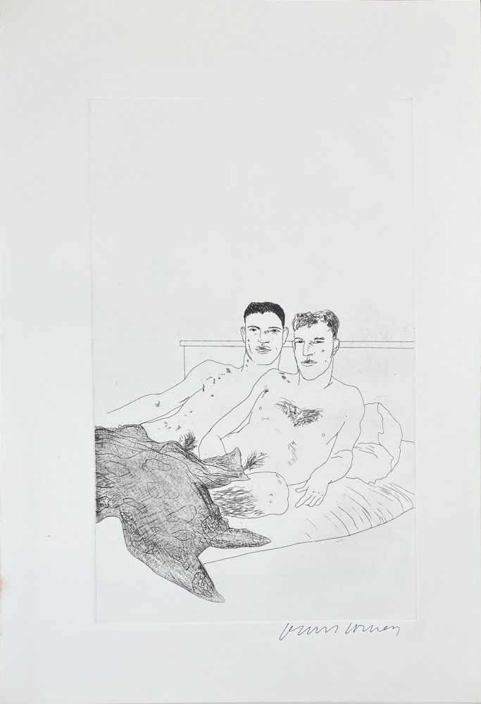 Eau-Forte Et Aquatinte Hockney - Illustrations for Fourteen Poems from C.P. Cavafy: The Beginning