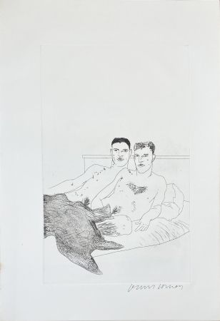 Eau-Forte Et Aquatinte Hockney - Illustrations for Fourteen Poems from C.P. Cavafy: The Beginning
