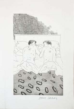 Eau-Forte Et Aquatinte Hockney - Illustrations for Fourteen Poems from C.P. Cavafy: Two Boys Aged 23 or 24