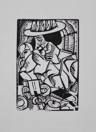 Linogravure Tappert - Im Café