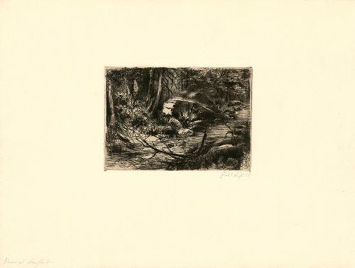 Gravure Fuchs - Im Wald