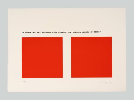 Sérigraphie Isgro - In quale dei due quadrati cade Che Guevara vestito di rosso