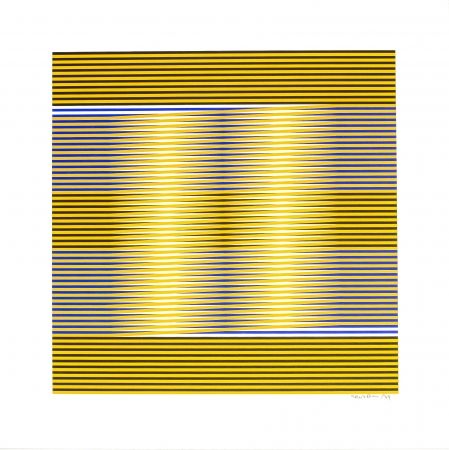 Sérigraphie Cruz-Diez - Induction Chromatique (Blue & Yellow) 