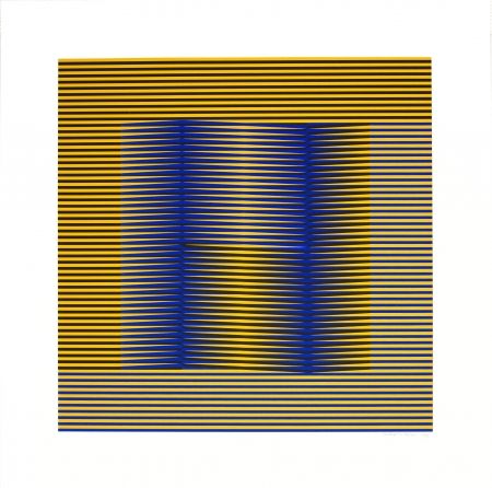 Sérigraphie Cruz-Diez - Induction Chromatique (Blue & Yellow) 