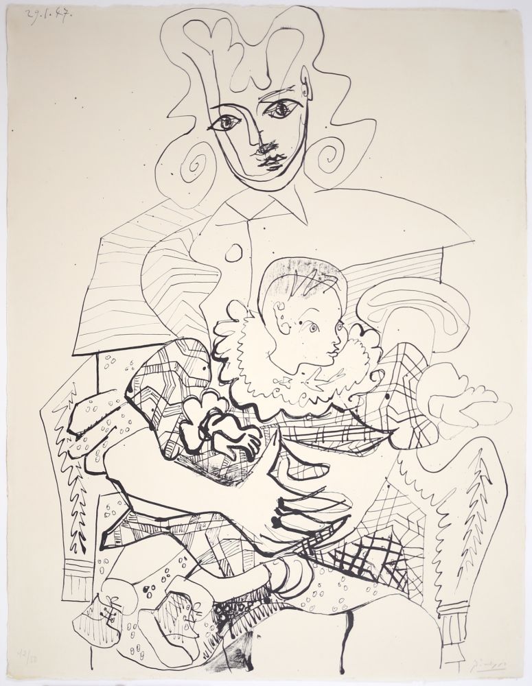 Lithographie Picasso - Ines et son Enfant