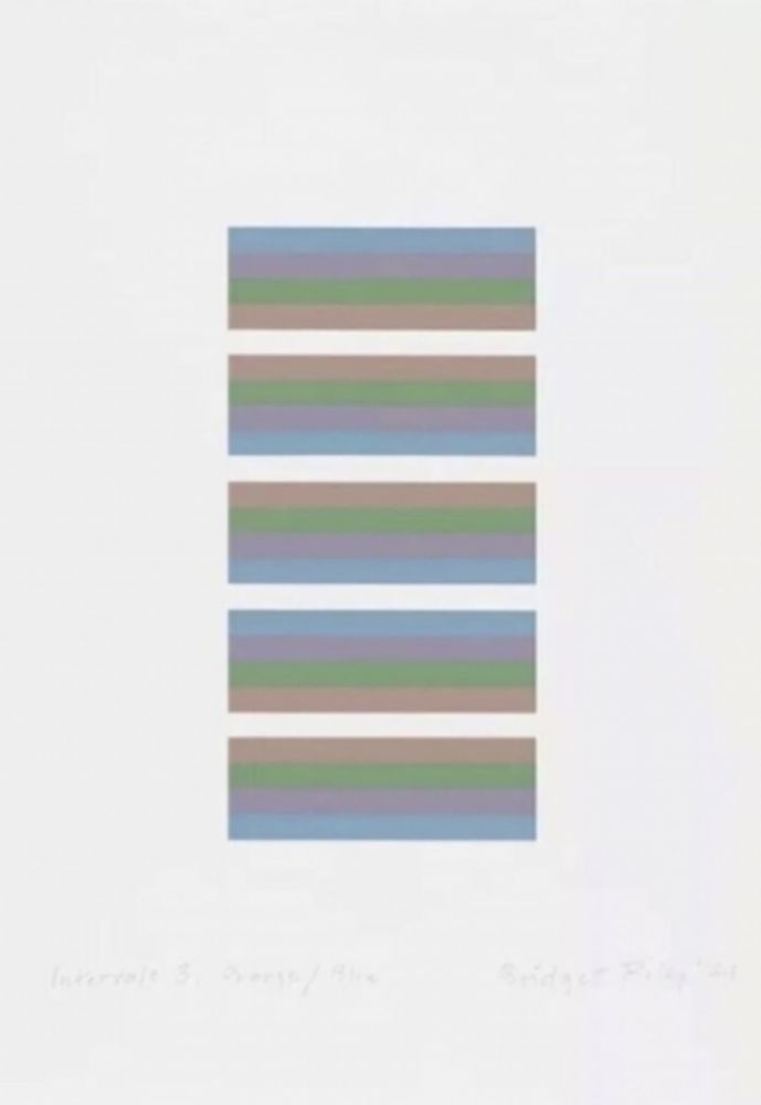 Sérigraphie Riley - Intervals 3 - Orange / Blue
