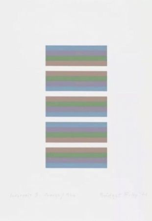 Sérigraphie Riley - Intervals 3 - Orange / Blue