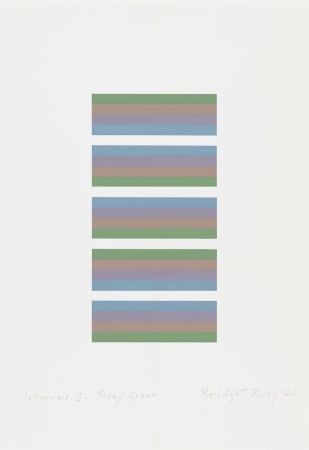 Sérigraphie Riley - Intervals 3, Blue / Green