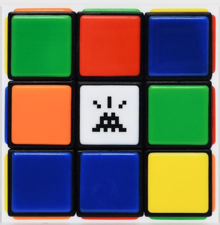 Multiple Invader - Invaded Cube NVDR1-1 from the series Rubikcubism
