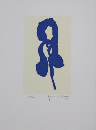 Aquatinte Hernandez Pijuan - Iris blau IV / Blue Iris IV