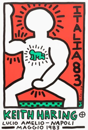 Affiche Haring - Italia 1983. Lucio Amelio - Napoli Maggio