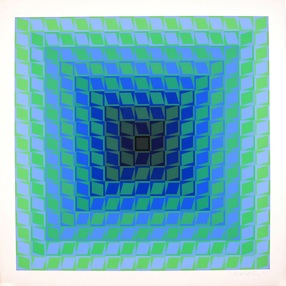 Sérigraphie Vasarely - IX POSITIF - QUASAR