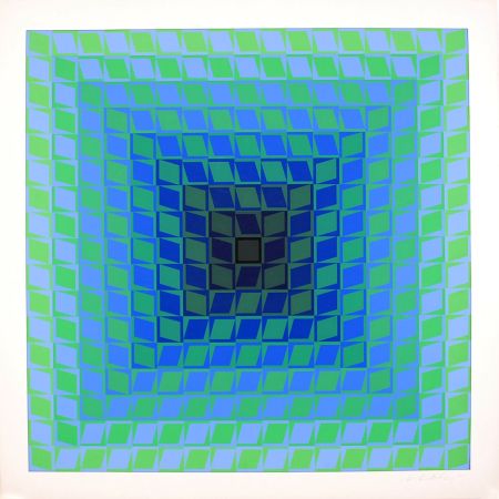 Sérigraphie Vasarely - IX POSITIF - QUASAR