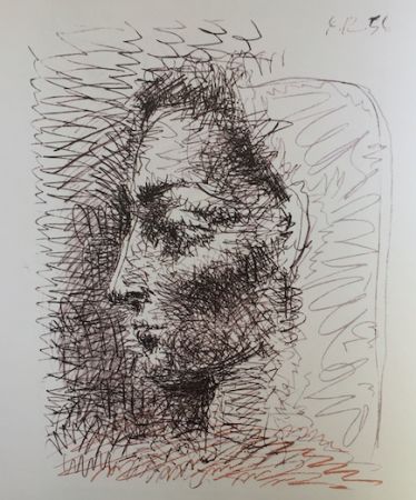 Lithographie Picasso - Jacqueline de profil