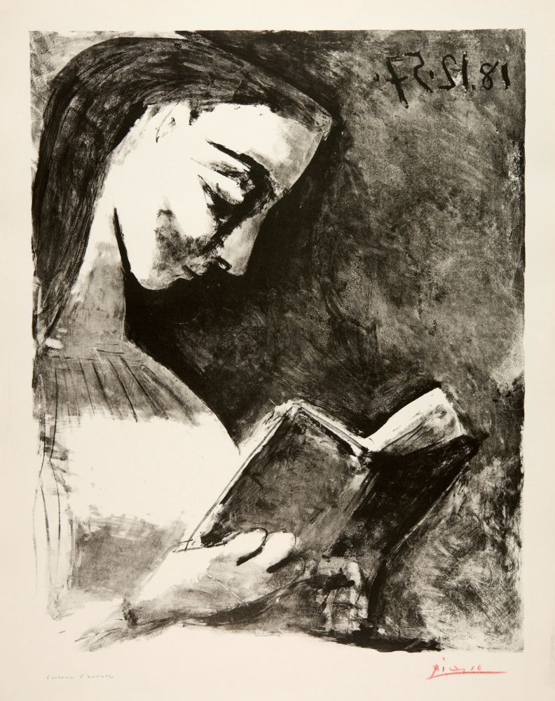 Lithographie Picasso - Jacqueline Lisant