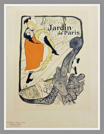 Lithographie Toulouse-Lautrec - JANE AVRIL - JARDIN DE PARIS - TOULOUSE LAUTREC