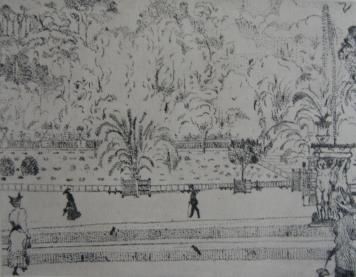 Gravure Vrieslander - Jardin du Luxembourg