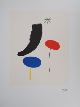 Lithographie Miró - Jardin poétique sous les étoiles