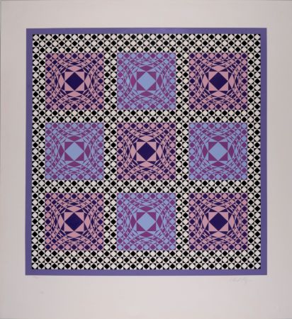 Sérigraphie Vasarely - Jatek, 1986 - Large original silkscreen - Hand-signed & numbered!