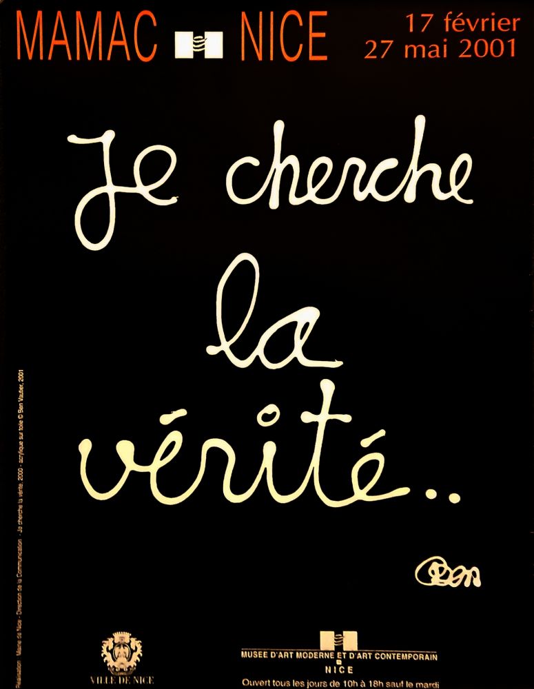 Affiche Vautier - '' Je Cherche la Vérité ''