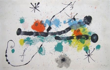 Lithographie Miró - JE TRAVAILLE COMME UN JARDINIER