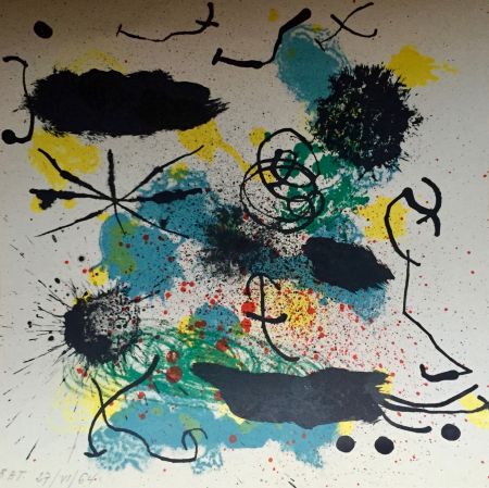 Lithographie Miró - Je travaille comme un jardinier