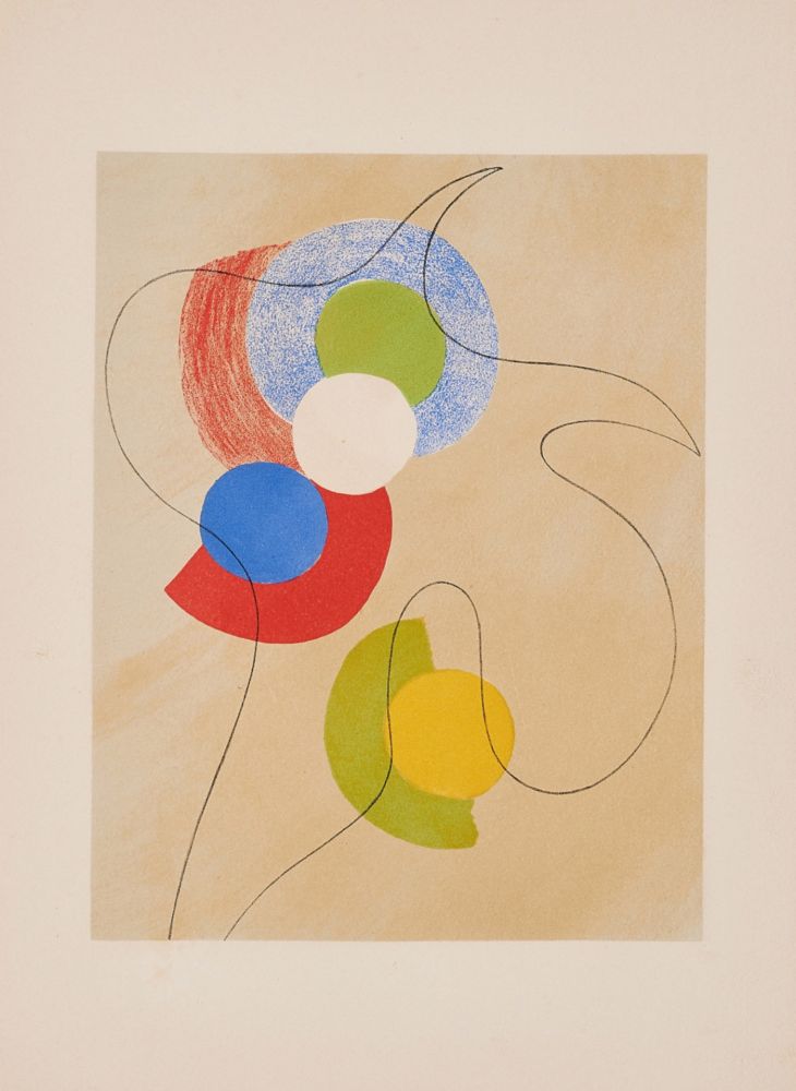 Lithographie Arp - Jean Arp & Sonia Delaunay - Aux Nourritures Terrestres, 1950 