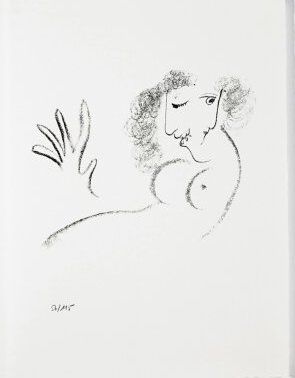 Lithographie Chagall - Jean Cassou: vingt-deux poèms