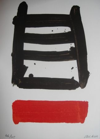 Lithographie Soulages - Jean Cassou: vingt-deux poèms