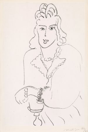 Lithographie Matisse - Jeune Femme Coiffure Louis XV (Woman Hairdresser Louis XV) from Poèmes de Charles D’Orléans, 1942