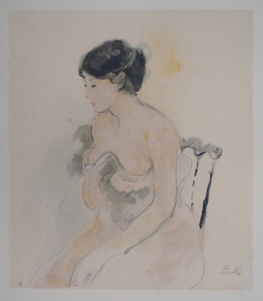 Lithographie Morisot - Jeune femme décolletée