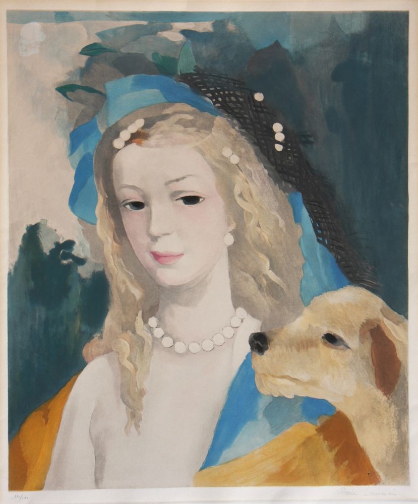 Eau-Forte Et Aquatinte Laurencin - Jeune Fille Avec Chien