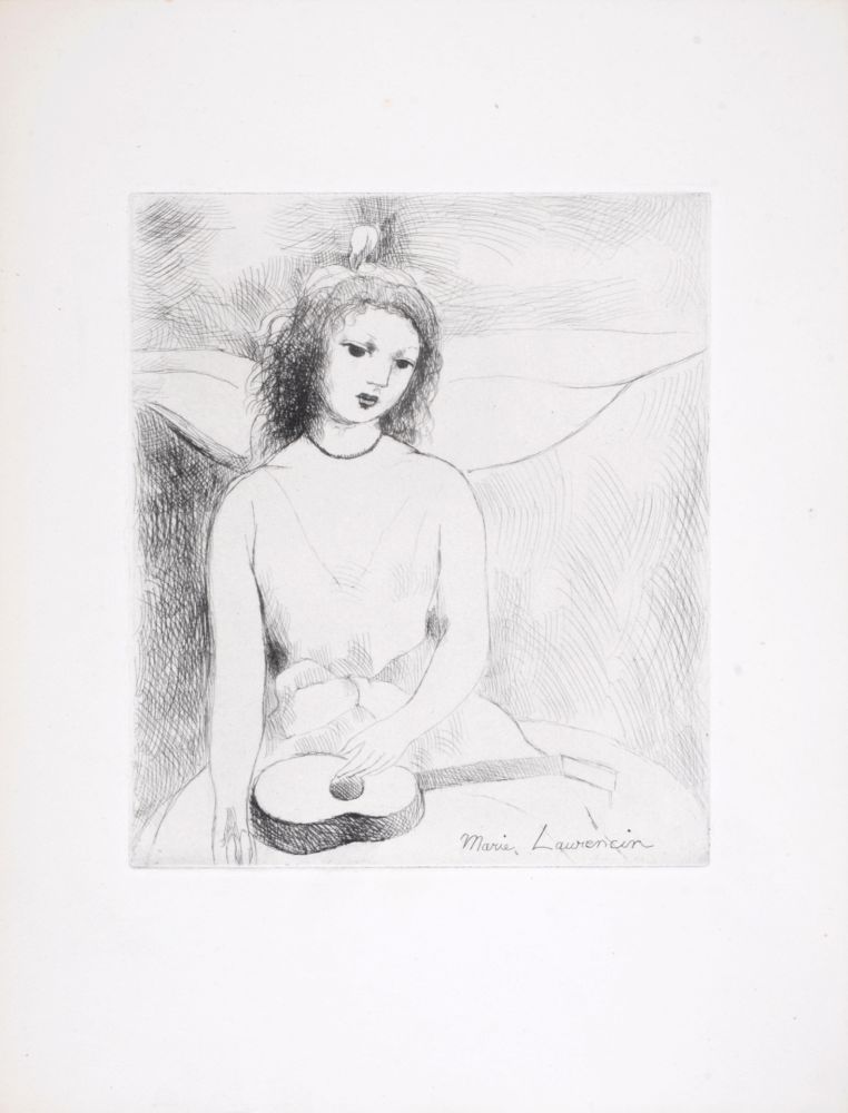 Eau-Forte Laurencin - Jeune fille à la guitare, 1946