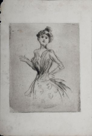 Gravure Boutet - Jeune élégante, c. 1900