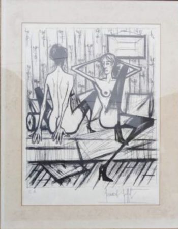 Lithographie Buffet - Jeux de dames