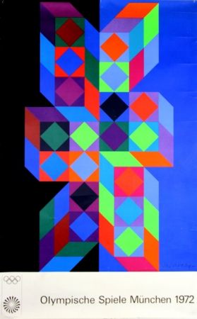 Sérigraphie Vasarely - Jeux Olympiques Munich 1972