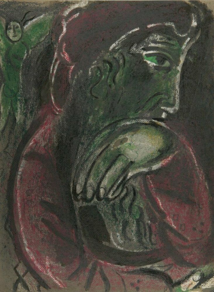 Lithographie Chagall - Job Disconsolate from 