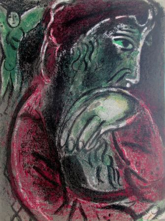 Lithographie Chagall - Job Désespéré