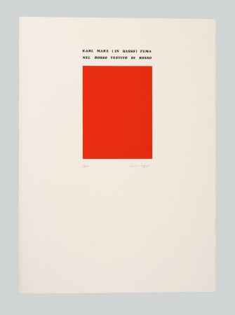 Sérigraphie Isgro - Karl Marx (in basso) fuma nel rosso vestito di rosso