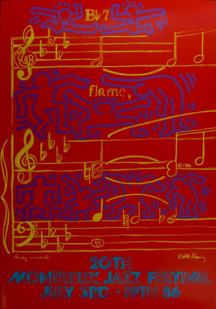 Sérigraphie Warhol - (& Keith Haring) - Montreux Jazz Festival, 1986