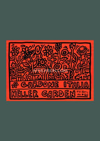 Sérigraphie Haring - Keith Haring: 'Heller Gardens' 1990 Offset-serigraph