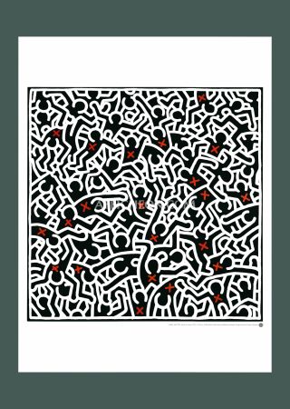 Lithographie Haring - Keith Haring: 'Untitled (April 1985)' 1999 Offset-lithograph