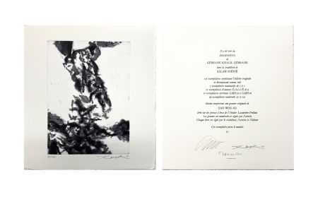 Eau-Forte Et Aquatinte Zao - Khalil Gébrane. LE PROPHÈTE. Une eau-forte de Zao Wou-Ki signée (1992)