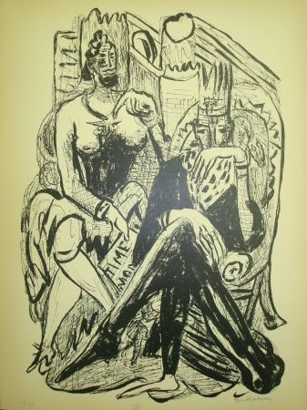 Lithographie Beckmann - King and Demagogue