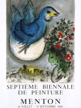 Lithographie Chagall - L OISEAU BLEU