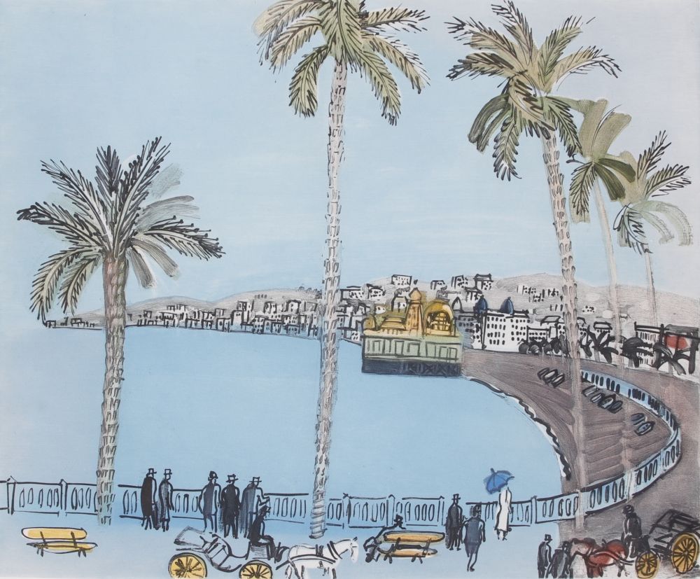 Aquatinte Dufy - La baie des Anges a Nice